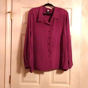 Studio 1940 satin plum plus size blouse